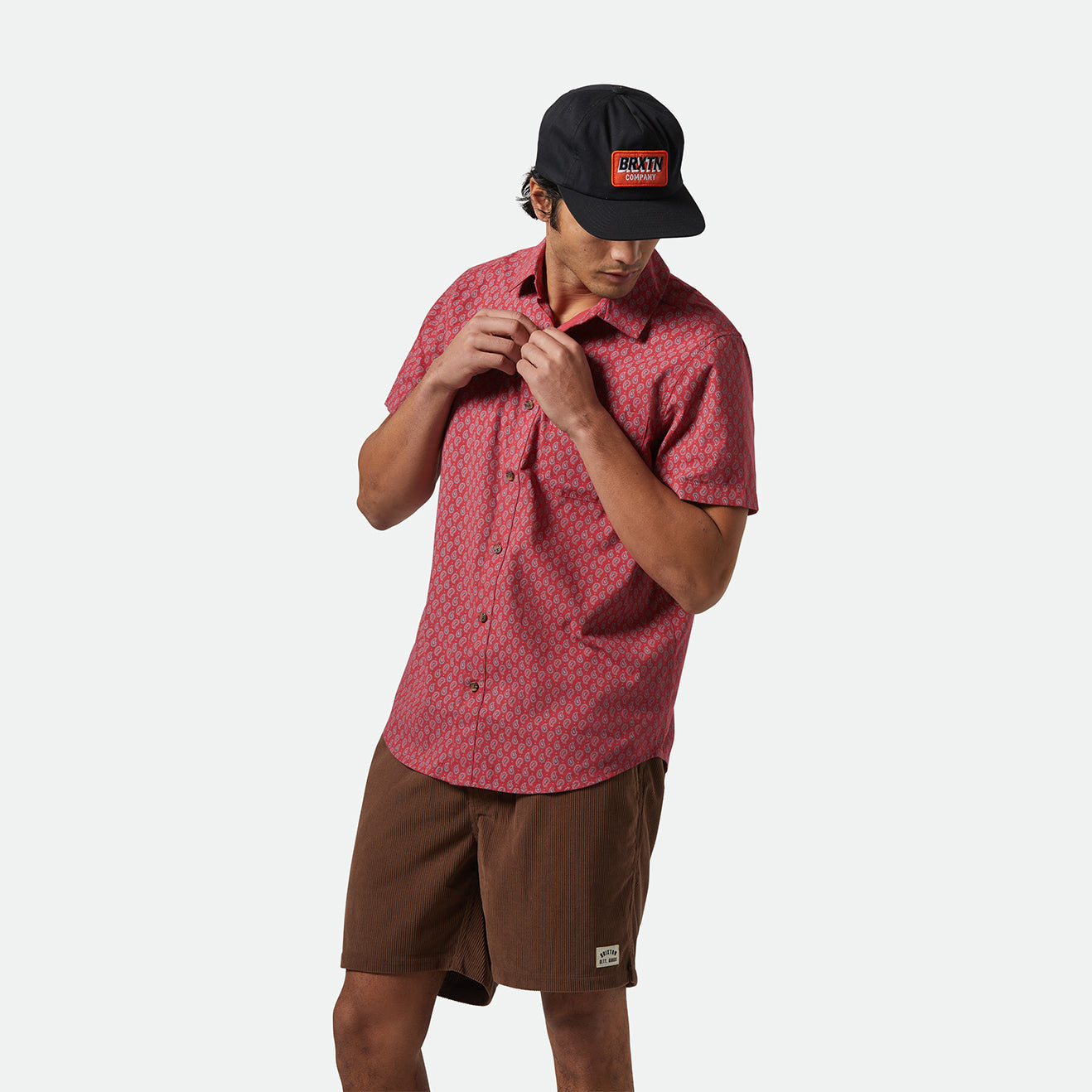 CHARTER PRINT S/S WVN - RUST RED/PAISLEY