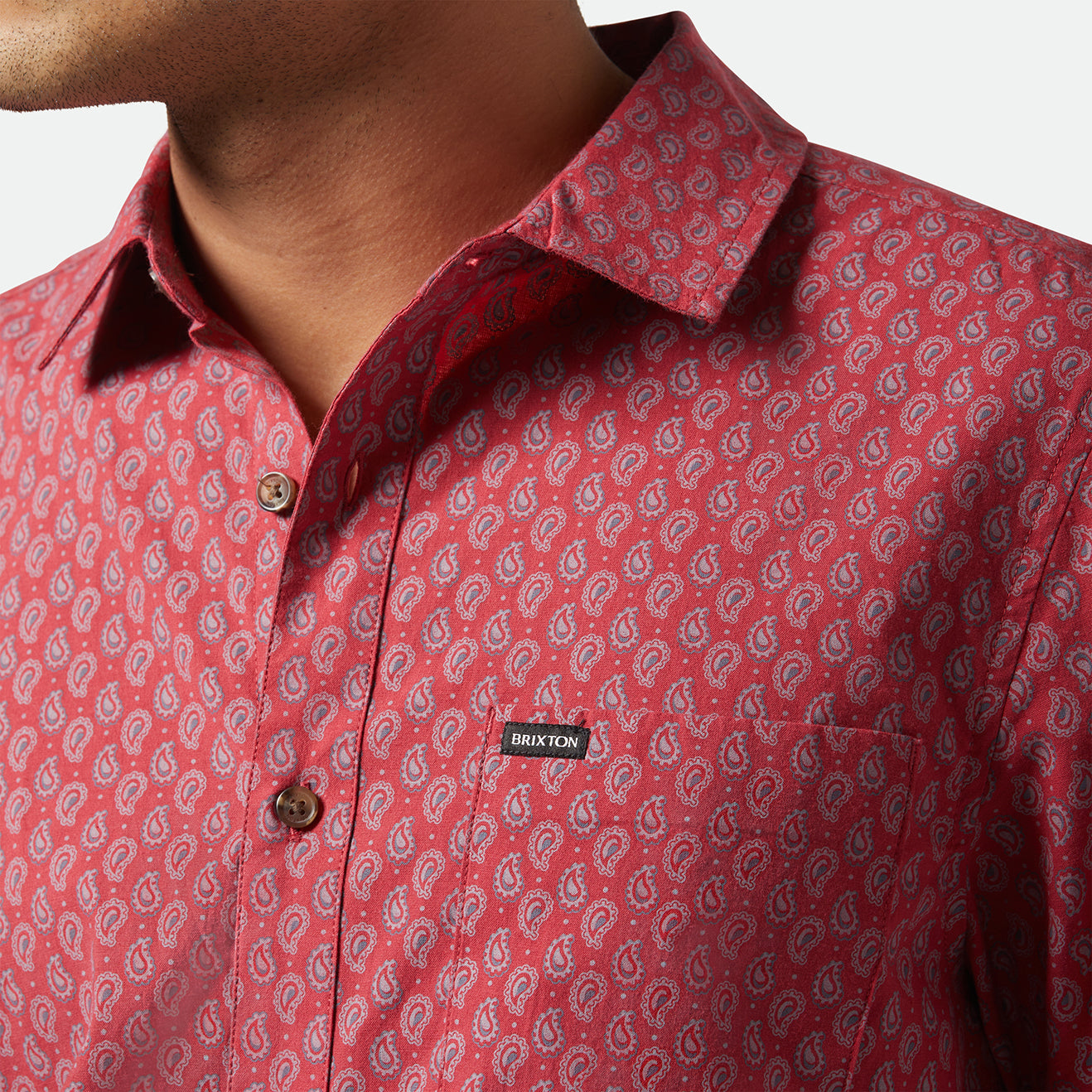 CHARTER PRINT S/S WVN - RUST RED/PAISLEY