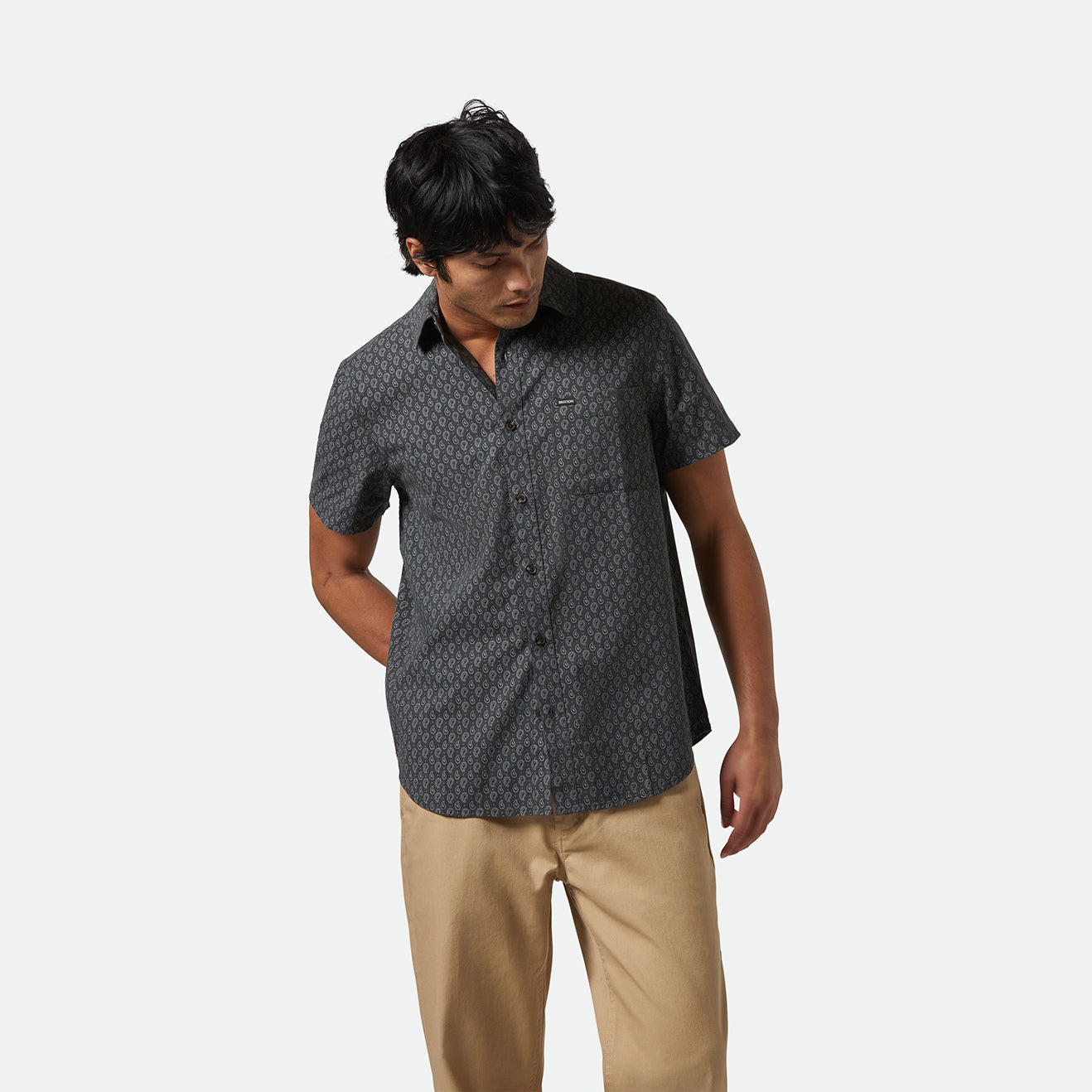 CHARTER PRINT S/S WVN - WASHED BLACK/PAISLEY