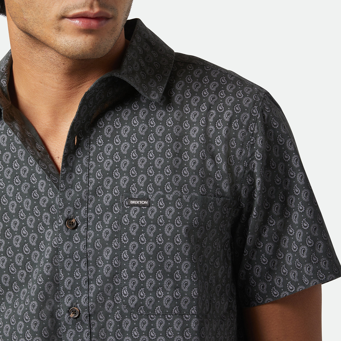 CHARTER PRINT S/S WVN - WASHED BLACK/PAISLEY