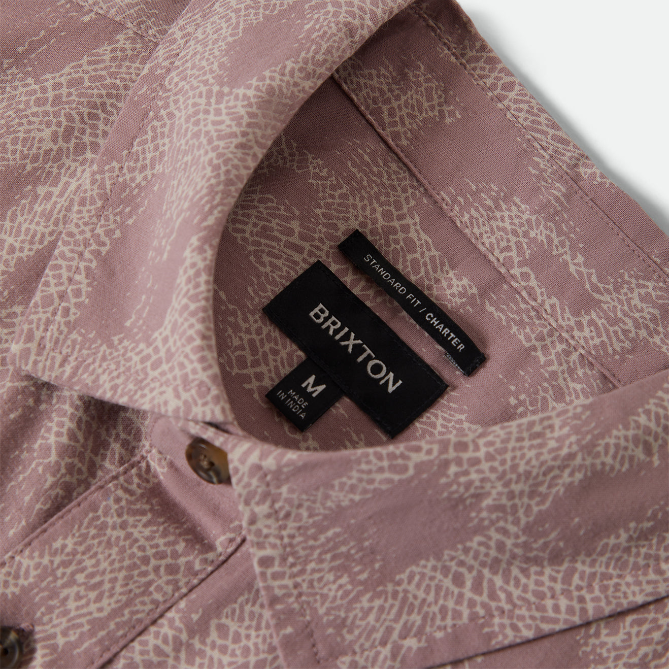 CHARTER PRINT S/S WVN - DARK PINK/SILVER CRACKLE PAINT
