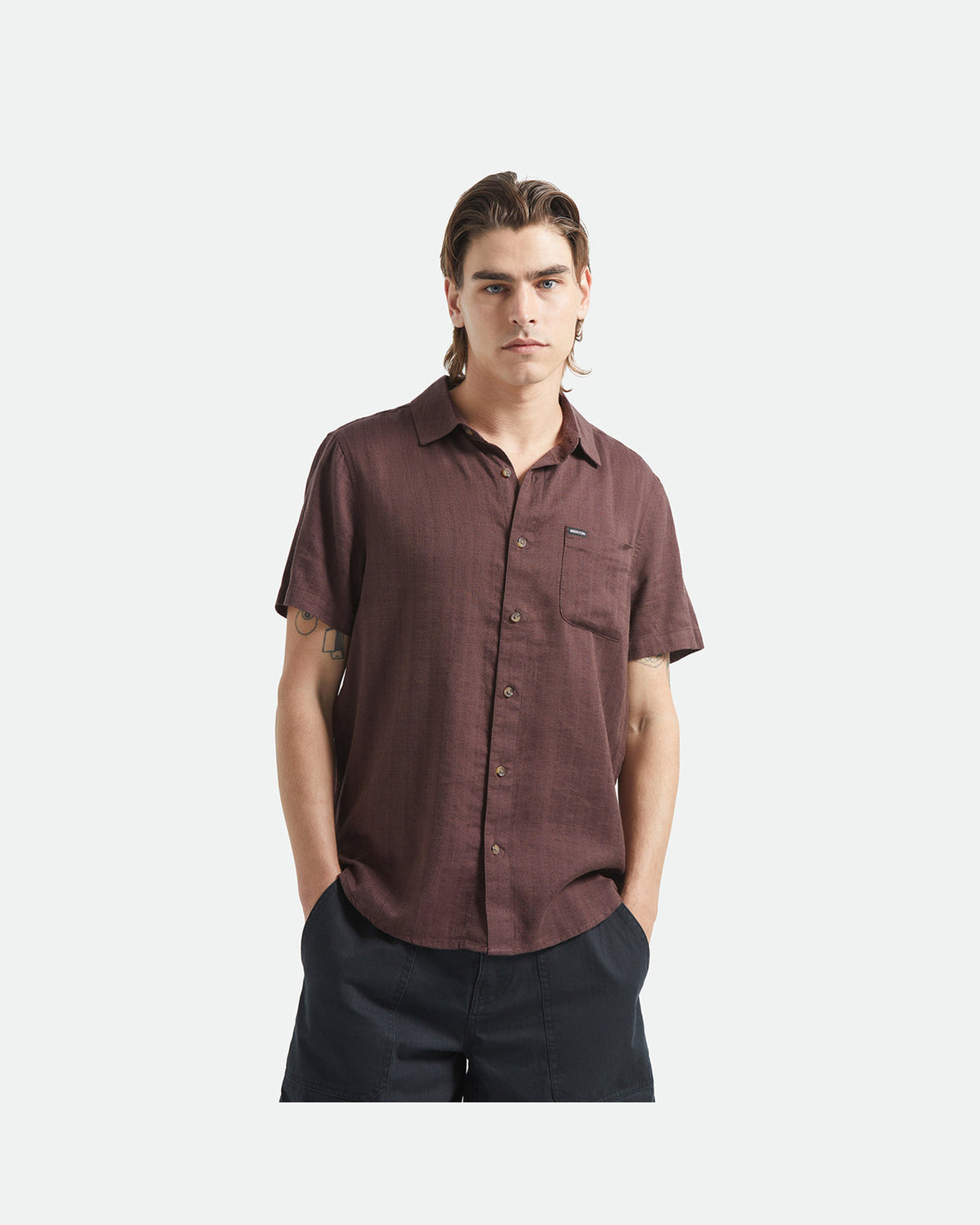 CHARTER SLUB S/S WVN - CHOCOLATE