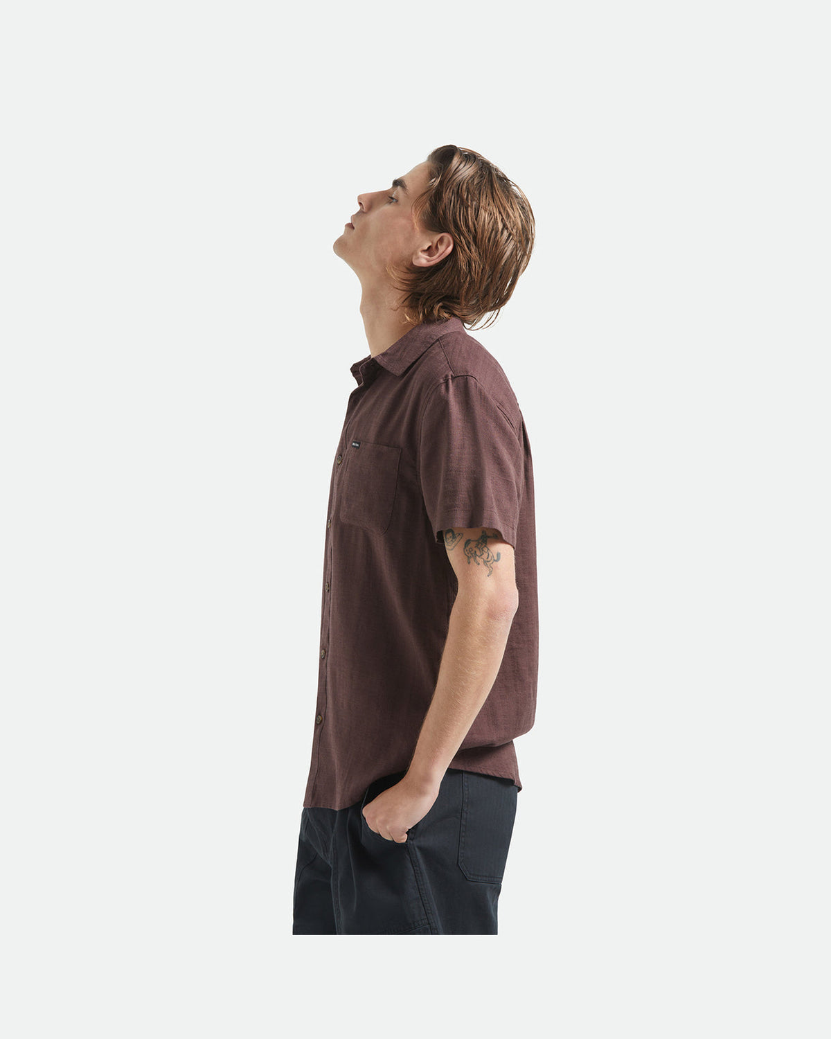 CHARTER SLUB S/S WVN - CHOCOLATE