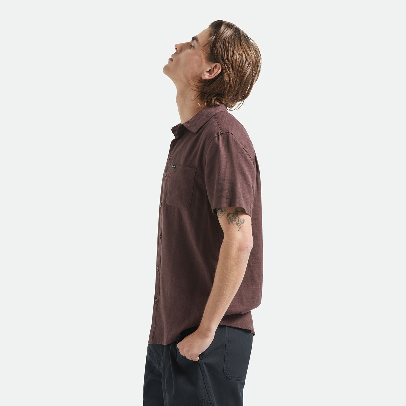 CHARTER SLUB S/S WVN - CHOCOLATE