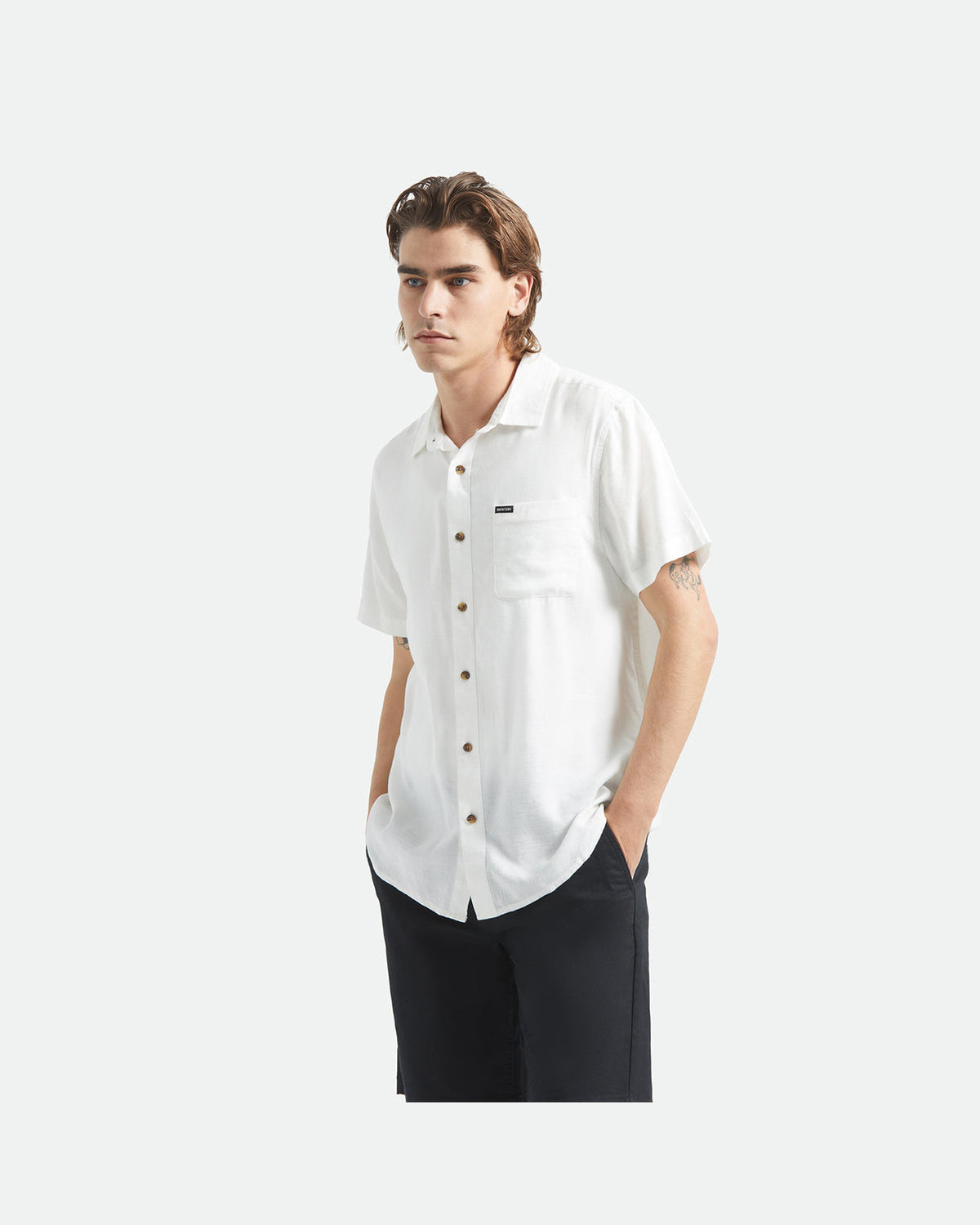 CHARTER SLUB S/S WVN - OFF WHITE