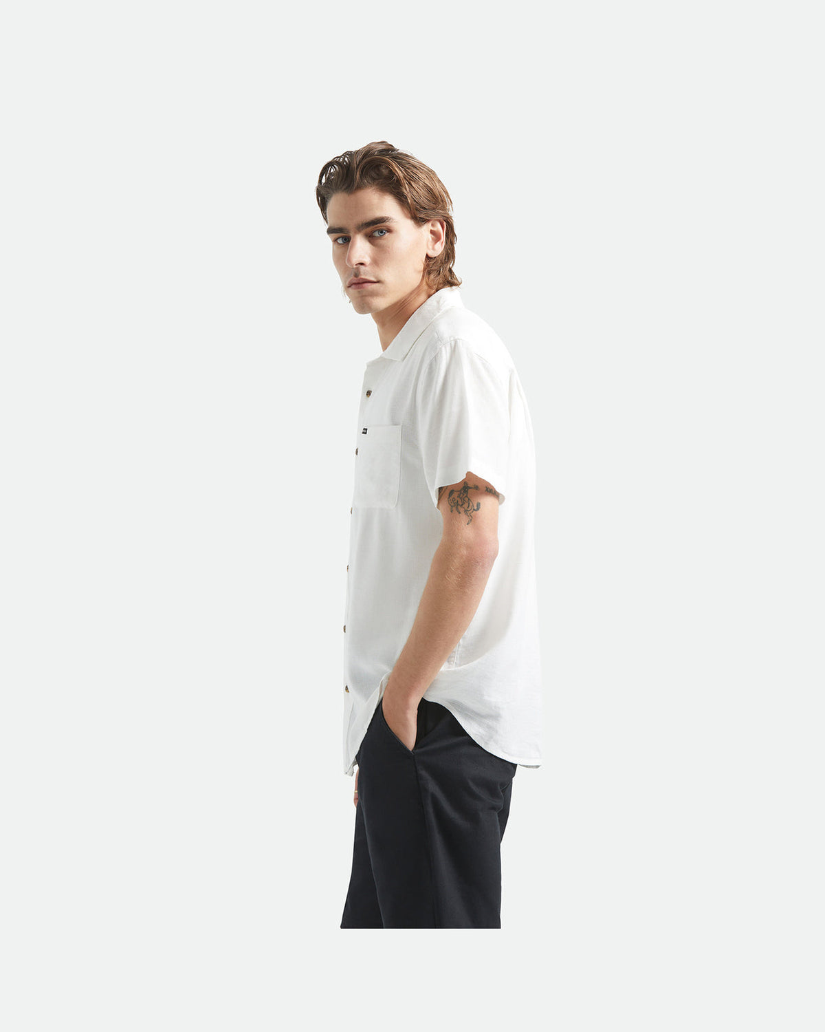 CHARTER SLUB S/S WVN - OFF WHITE