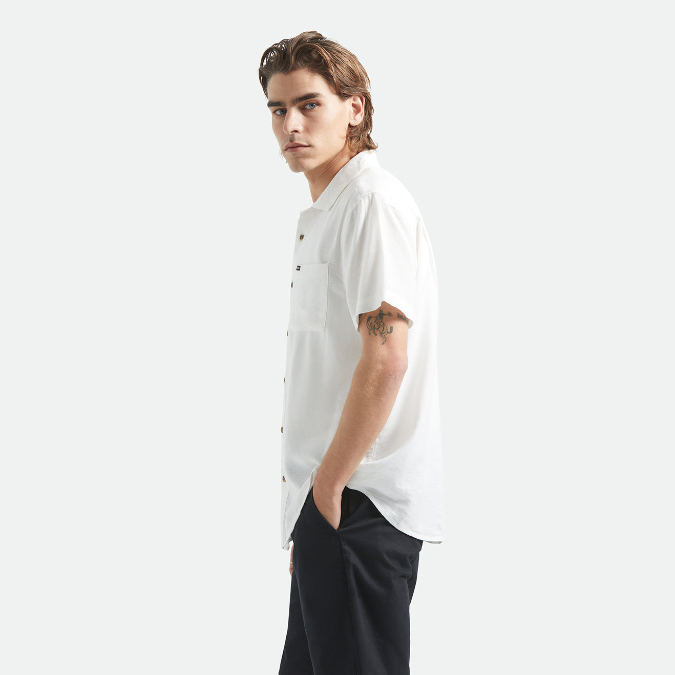 CHARTER SLUB S/S WVN - OFF WHITE