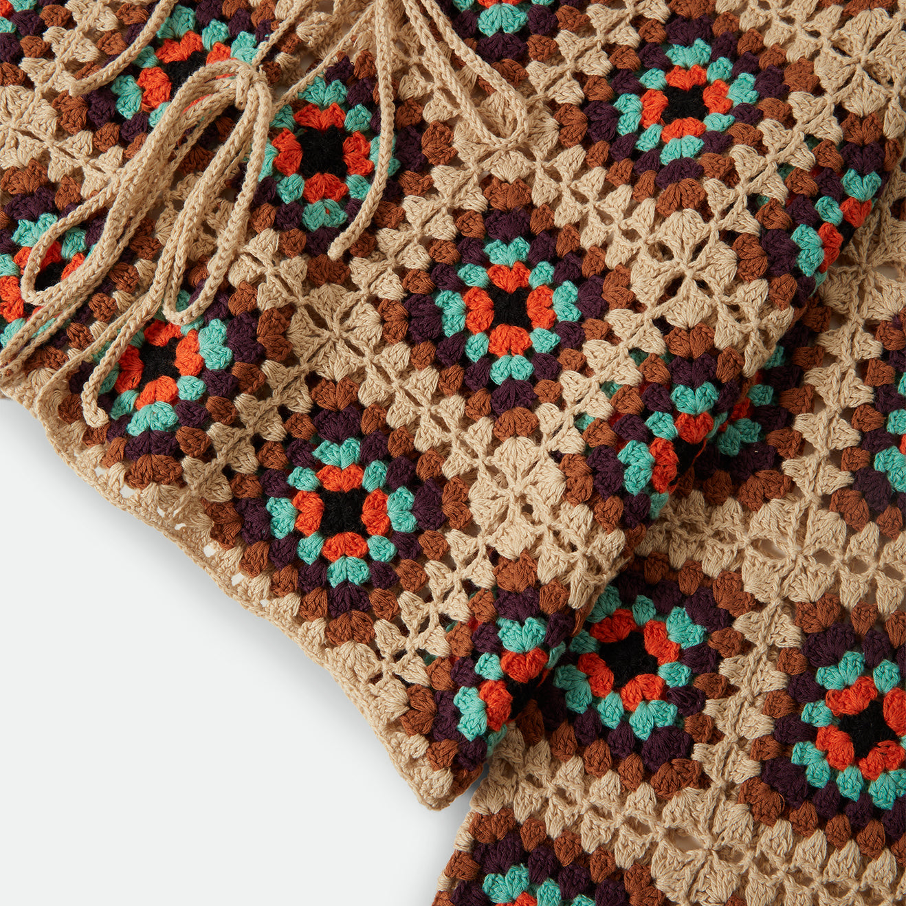 CROCHET KNIT KIMONO - MULTI COLOR