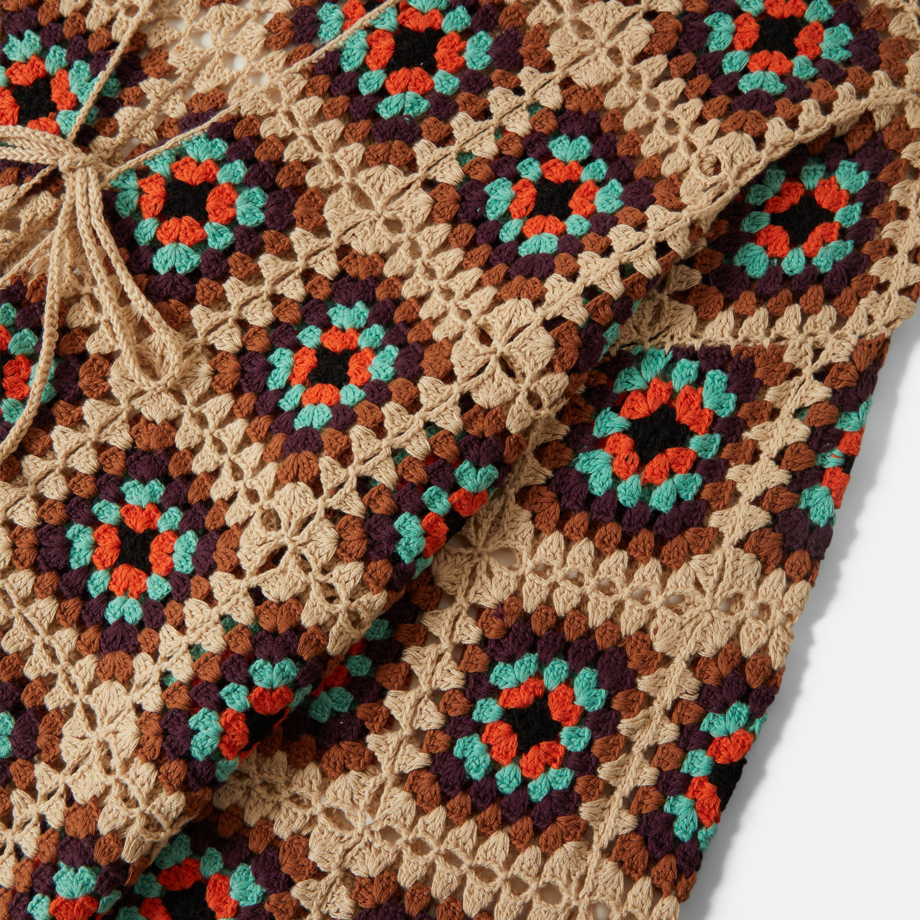 CROCHET KNIT KIMONO - MULTI COLOR