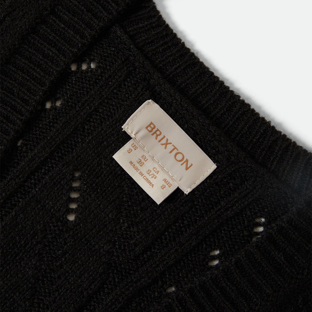 CROPPED POINTELLE TIE CARDIGAN - BLACK
