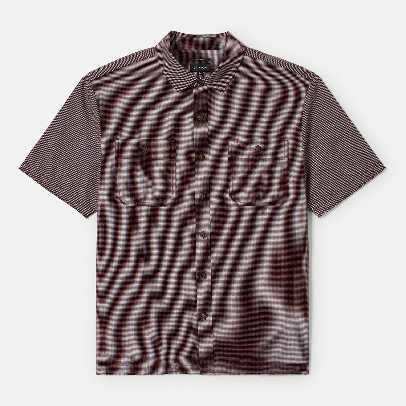 CRU MICRO PLAID S/S WVN - CORDOVAN RED MICRO PLAID