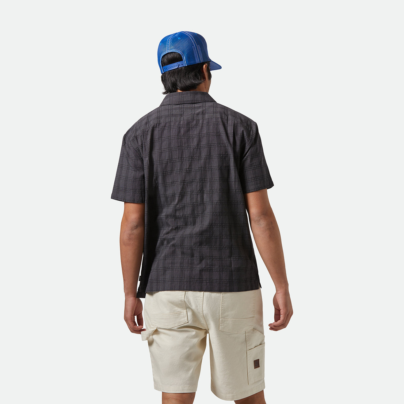 CRU OXFORD PLAID S/S WVN-CHARCOAL/BLACK PLAID