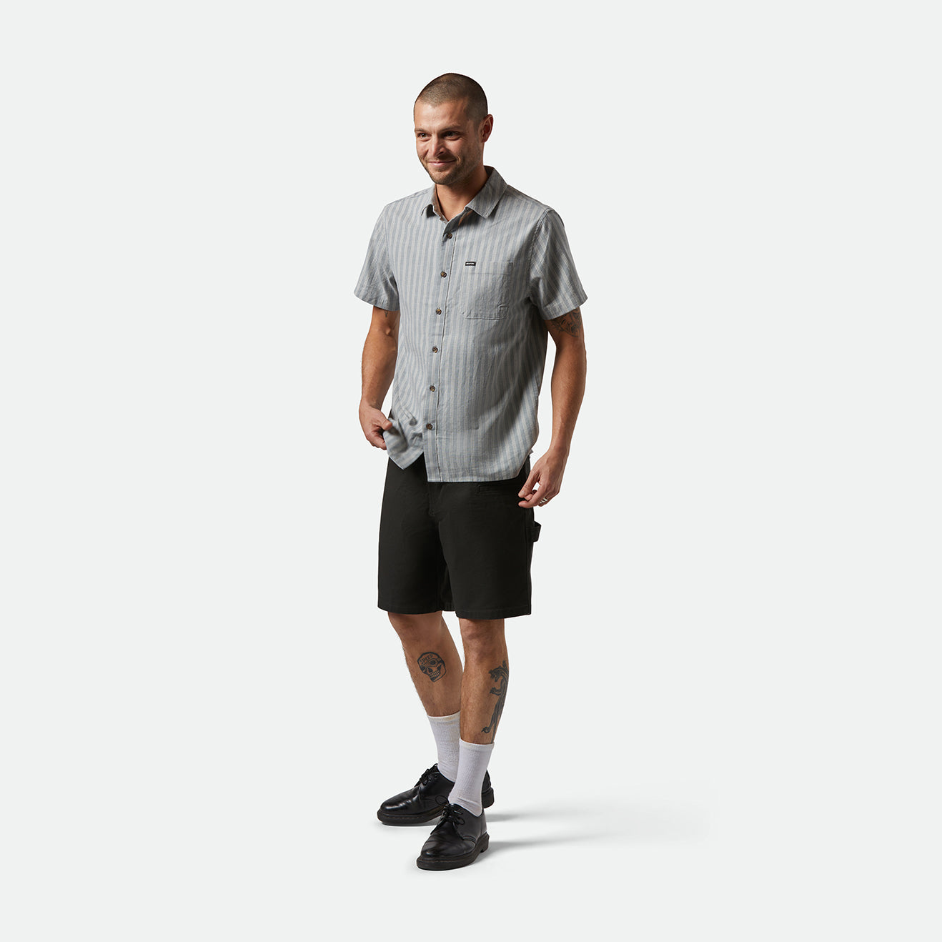 CRU OXFORD STRIPE S/S WVN - BASALT BLUE/WHITCAP STRIPE