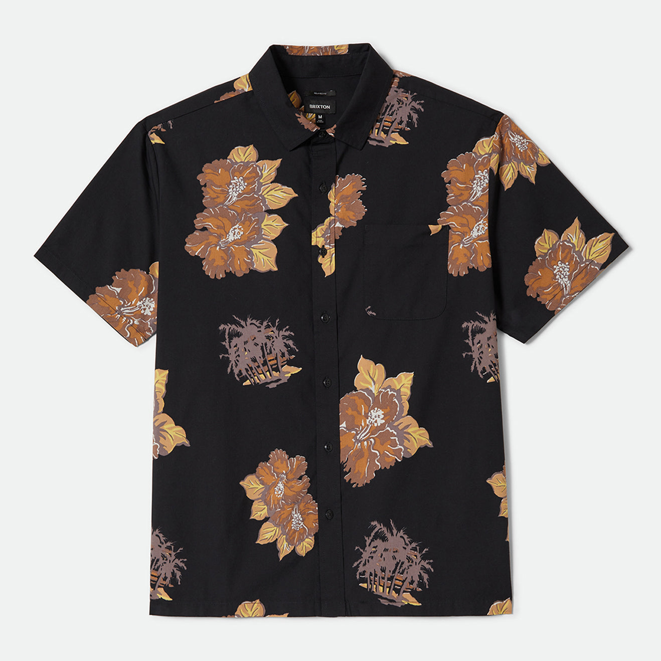CRU PRINT S/S WVN-WASHED BLACK/CHARCOAL FLORAL