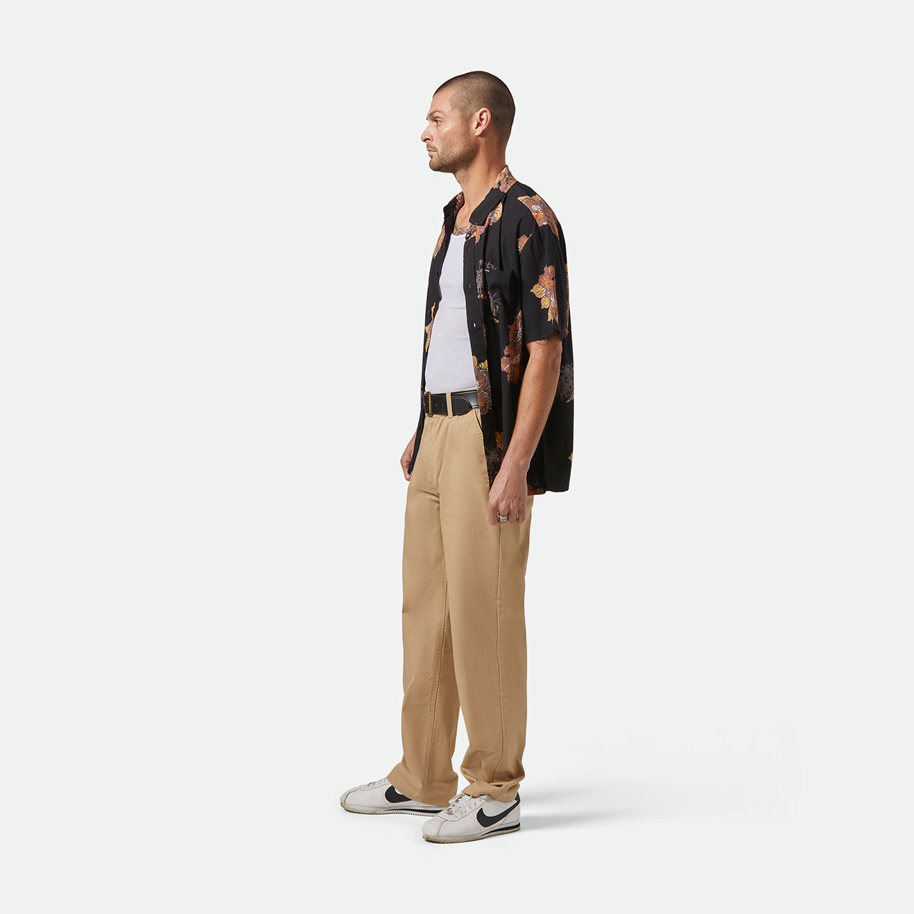 CRU PRINT S/S WVN-WASHED BLACK/CHARCOAL FLORAL