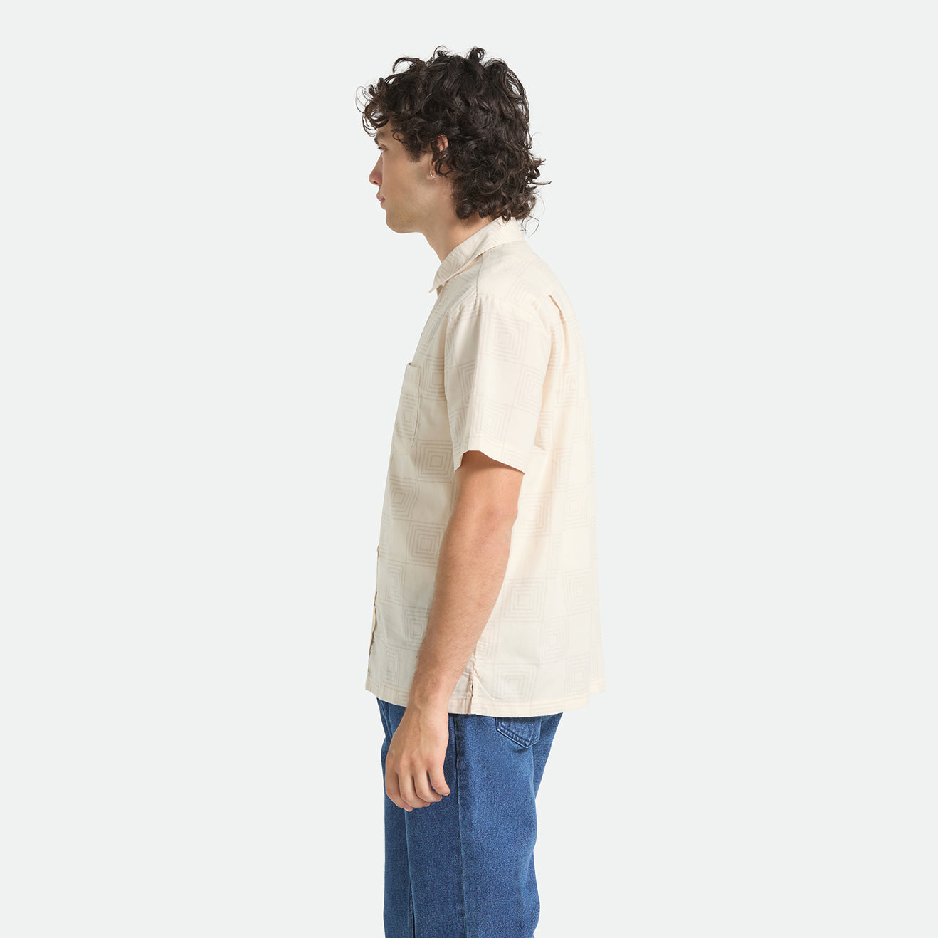 CRU PRINT S/S WVN - WHITECAP/GEO CHECKER