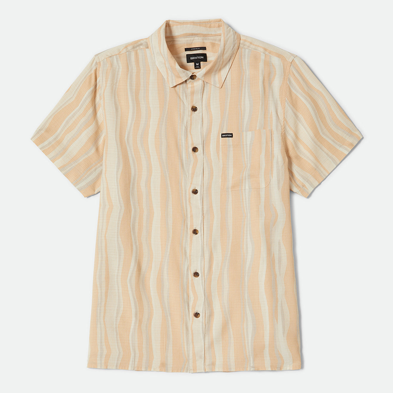 CRU SLUB S/S WVN-HAZELNUT/PAINTERLY STRIPE