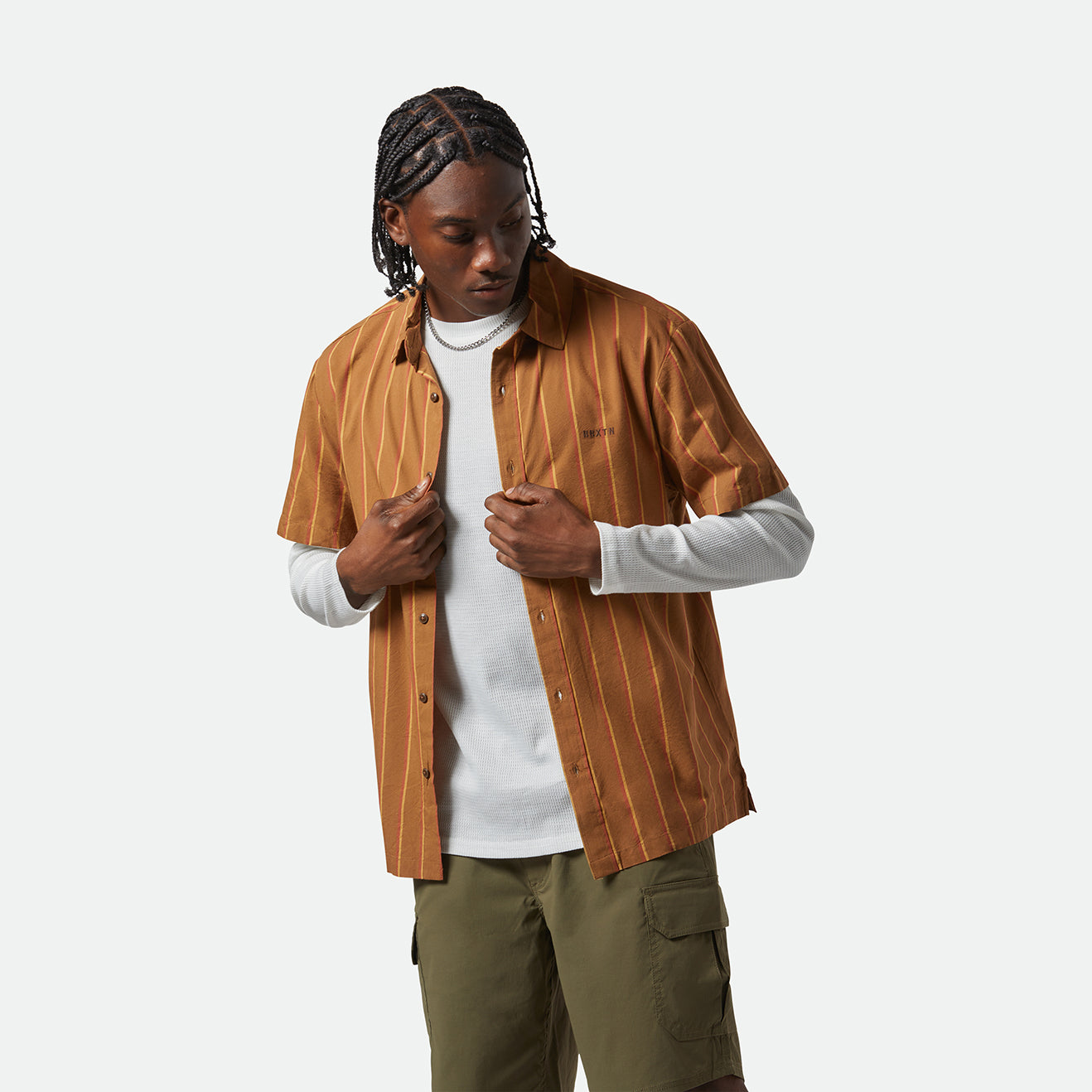 CRU STRIPE S/S WVN - WASHED COPPER/BURNT RED/SUNSET