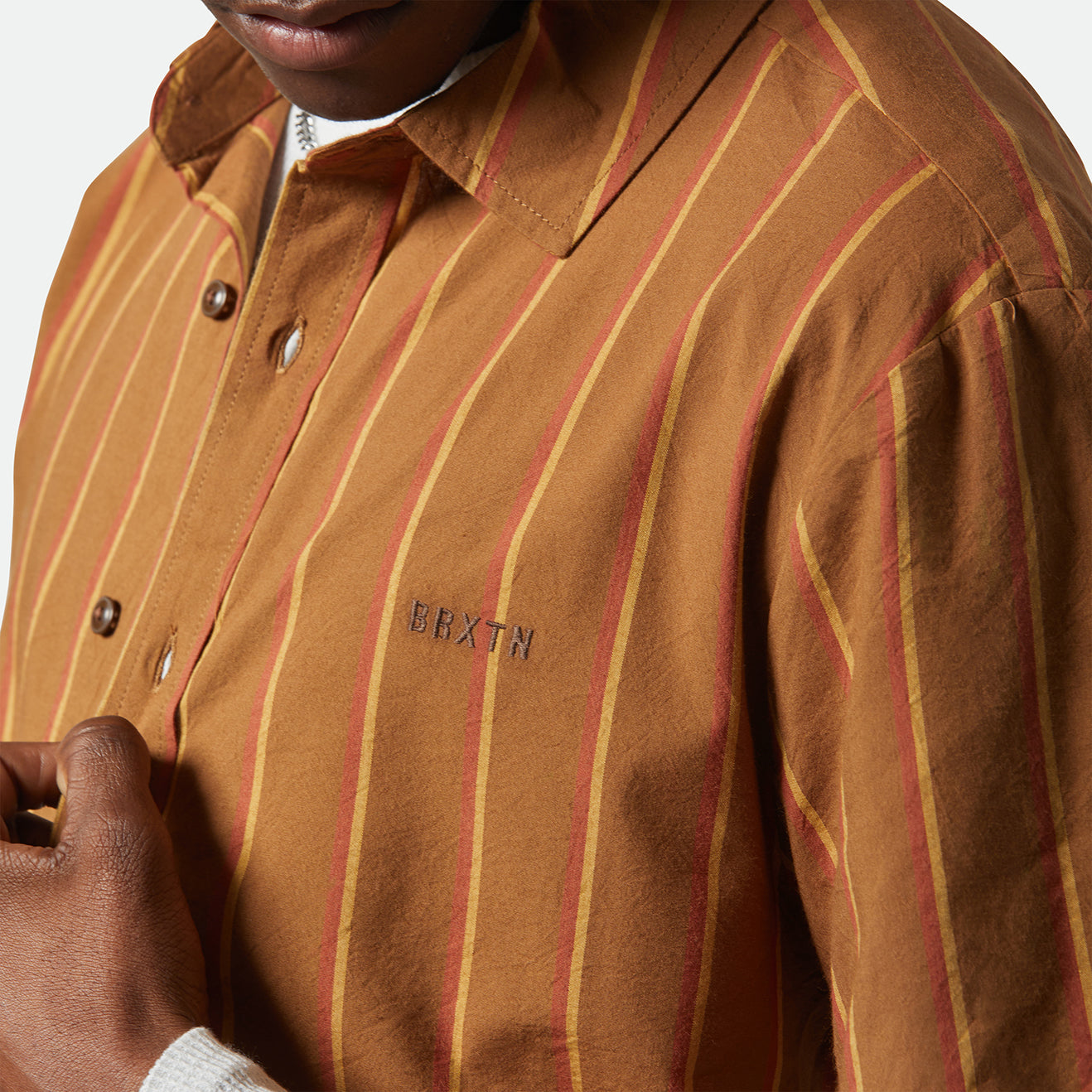 CRU STRIPE S/S WVN - WASHED COPPER/BURNT RED/SUNSET