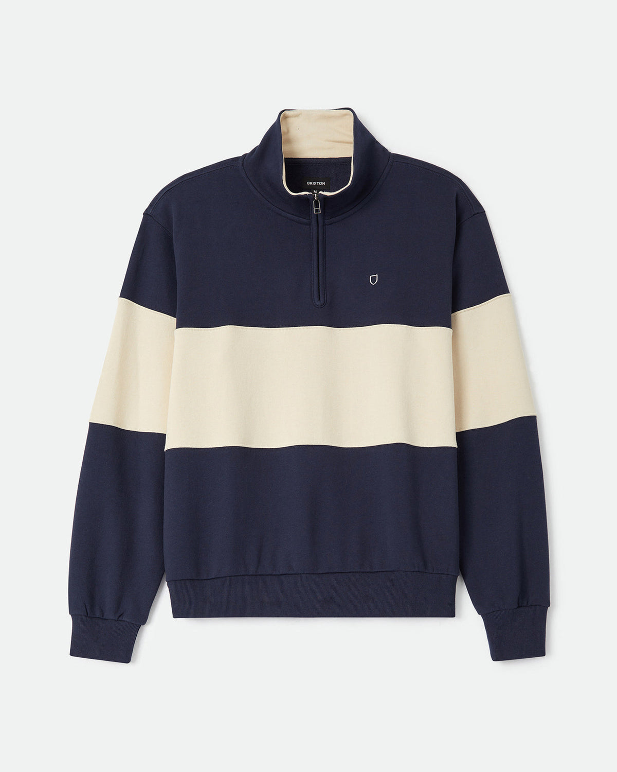 DANVILLE QUARTER ZIP FLEECE - NAVY/WHITECAP