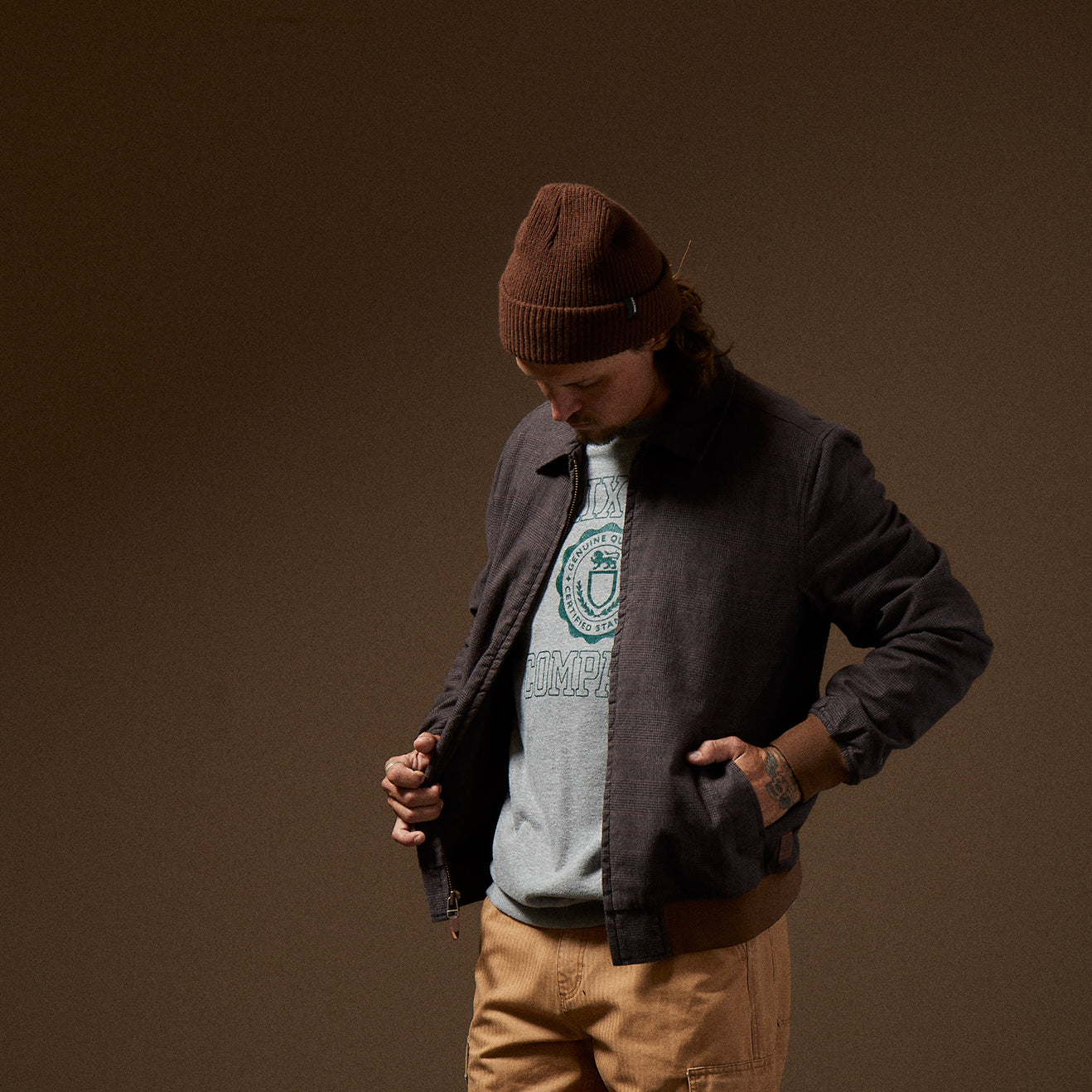 DILLINGER HT BOMBER JKT-BLACK HOUNDSTOOTH