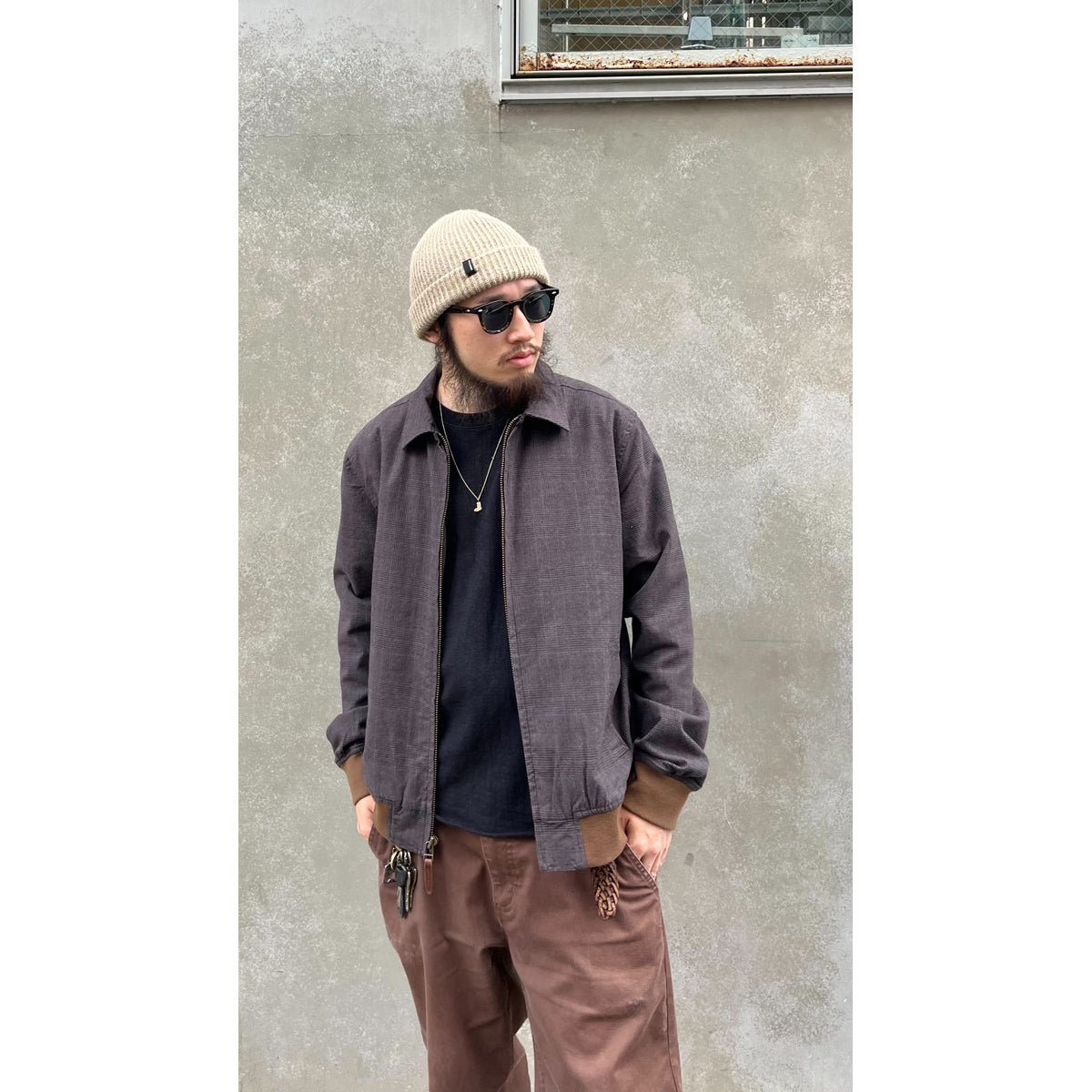 DILLINGER HT BOMBER JKT-BLACK HOUNDSTOOTH