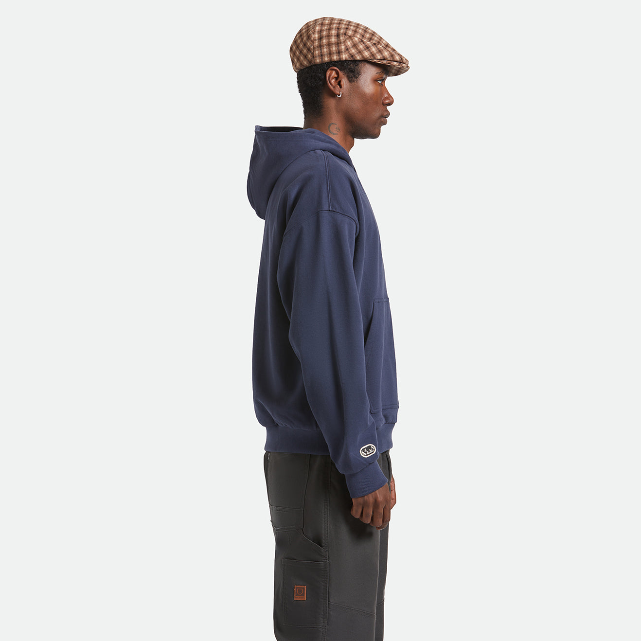 EMBROIDERED HEAVY WEIGHT HOOD - MOOD INDIGO