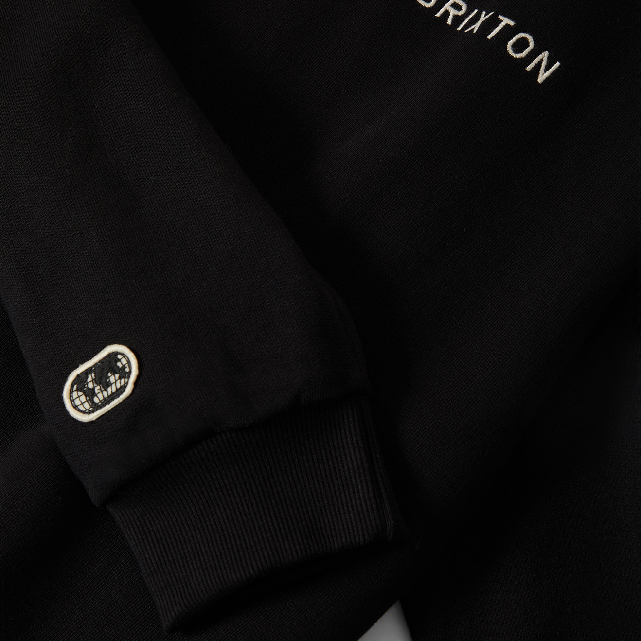 EMBROIDERED HEAVY WEIGHT CREW - BLACK