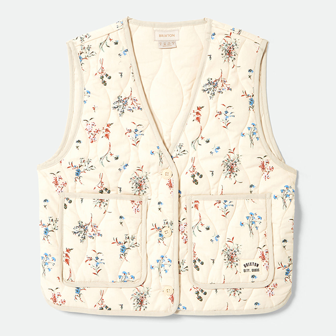 FIELD FLORAL QUILTED VEST - WHITECAP/HAZELNUT/DITSY FLORAL