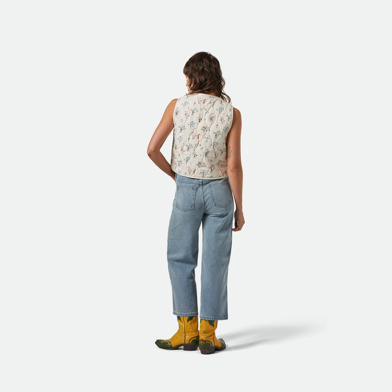 FIELD FLORAL QUILTED VEST - WHITECAP/HAZELNUT/DITSY FLORAL