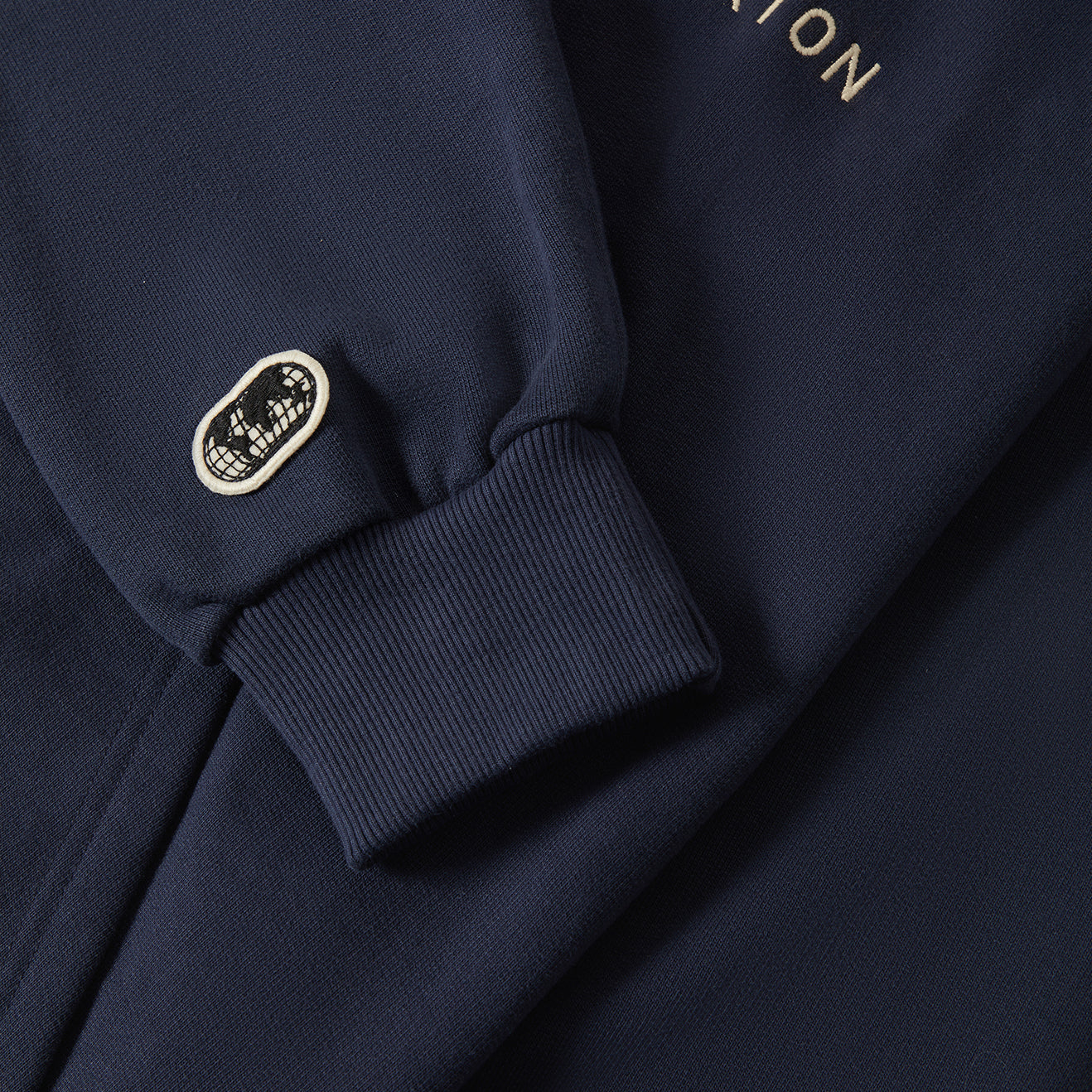 EMBROIDERED HEAVY WEIGHT HOOD - MOOD INDIGO