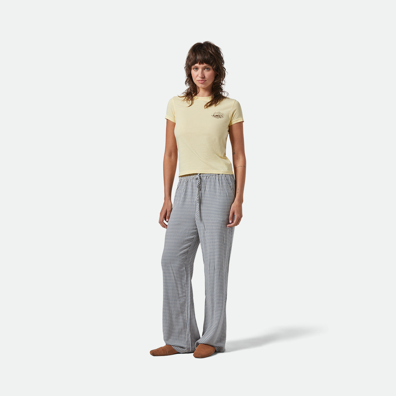 GOOD TIMES FITTED CREW TEE - PANNA COTTA