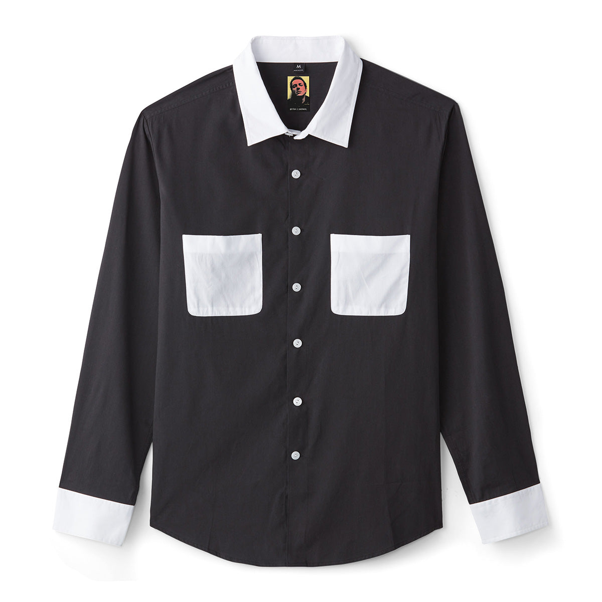 GRAHAM L/S WVN - BKWHT