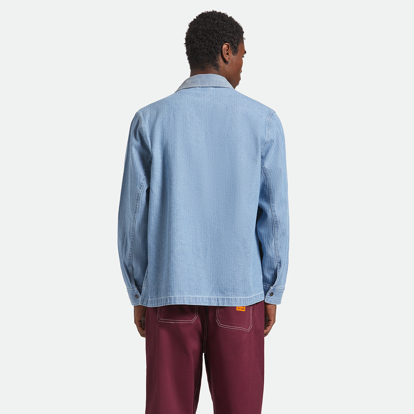 HERRINGBONE LW CHORE COAT - LIGHT WASH DENIM HERRINGBONE