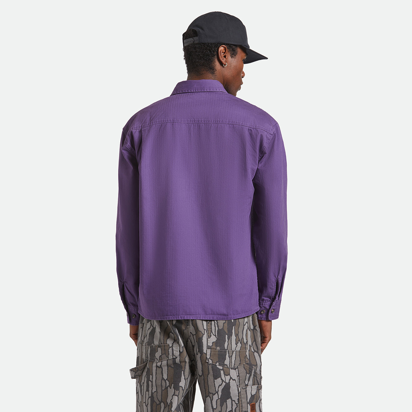 HERRINGBONE LW RELAXED OVERSHIRT - PUNK PURPLE HERRINGBONE