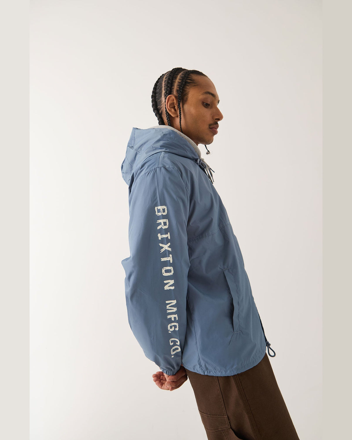 HOODED CLAXTON LW JACKET - SLATE BLUE