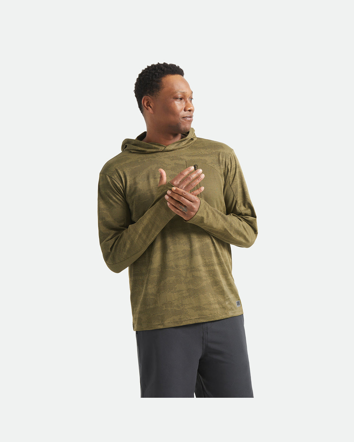 JOURNEY L/S SUN HOODIE - OLIVE TIGER CAMO
