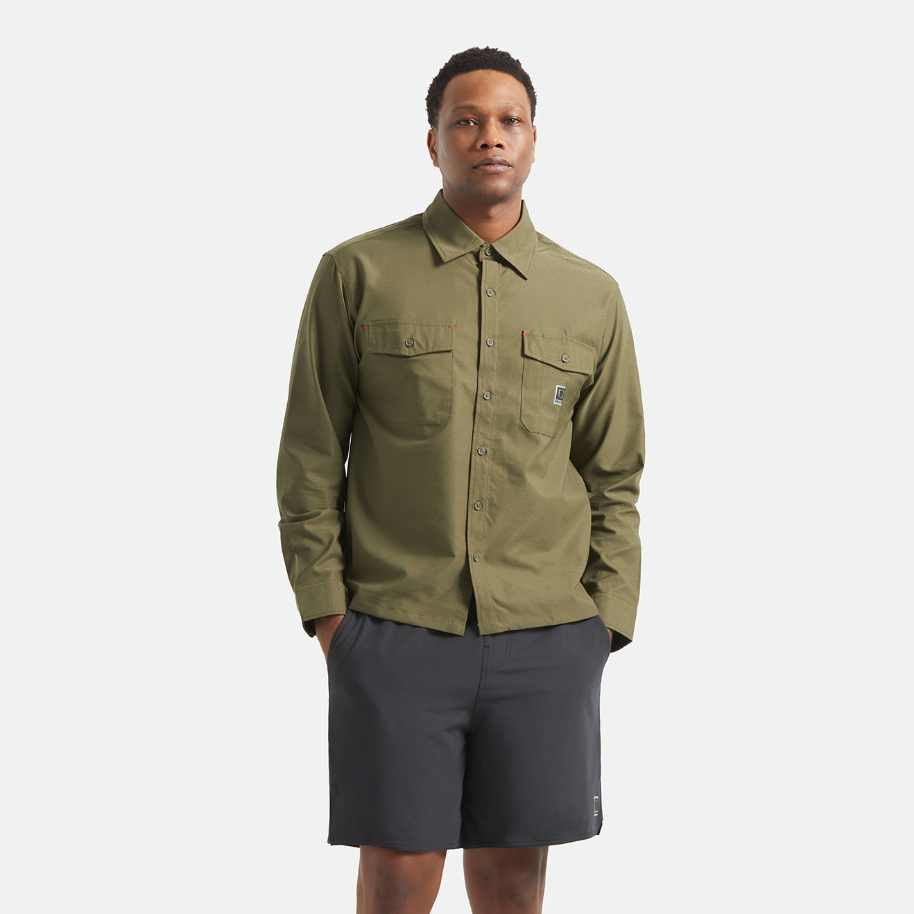 JOURNEY LW L/S WVN - DARK OLIVE