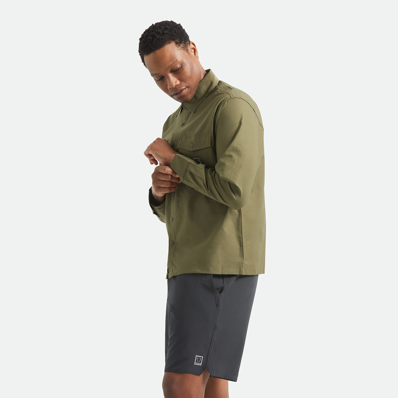 JOURNEY LW L/S WVN - DARK OLIVE