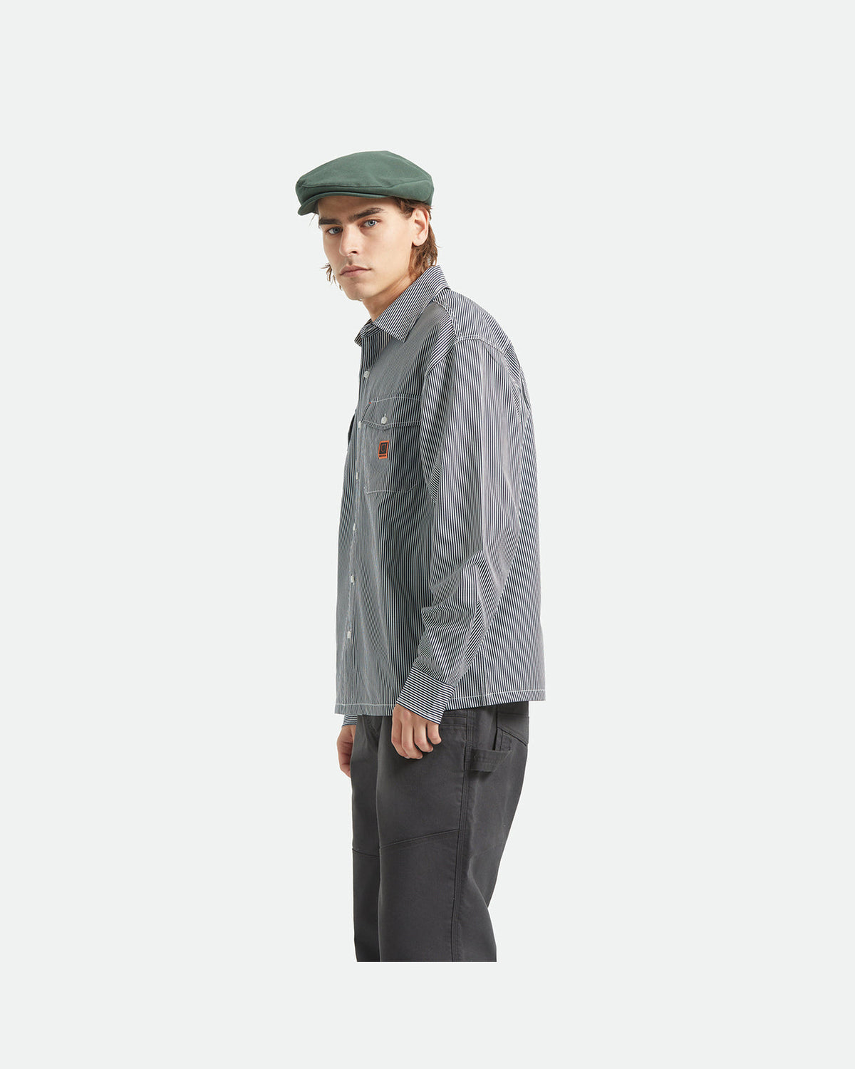 JOURNEY LW L/S WVN - NAVY/WHITE STRIPE