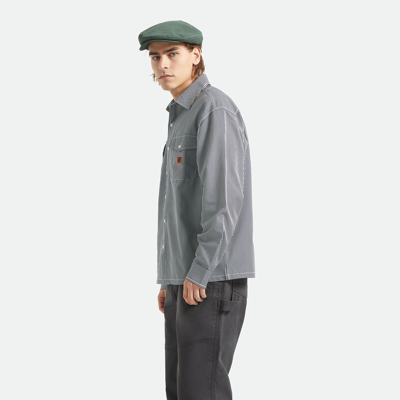 JOURNEY LW L/S WVN - NAVY/WHITE STRIPE