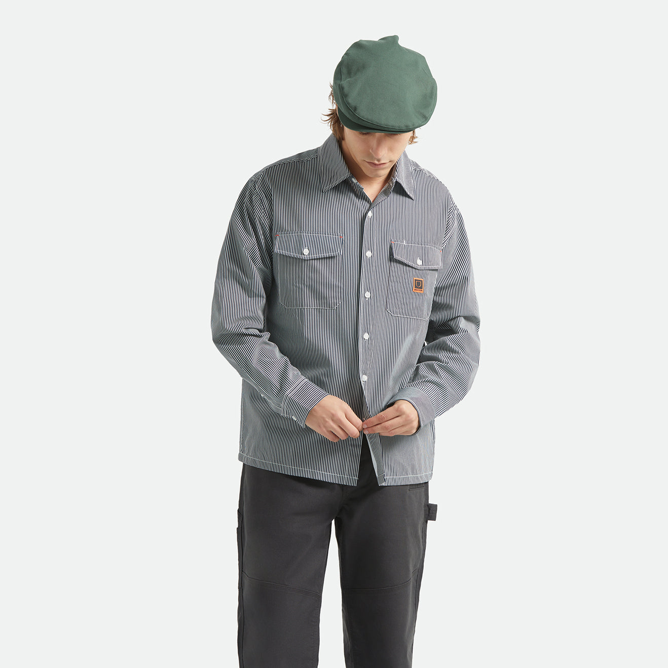 JOURNEY LW L/S WVN - NAVY/WHITE STRIPE