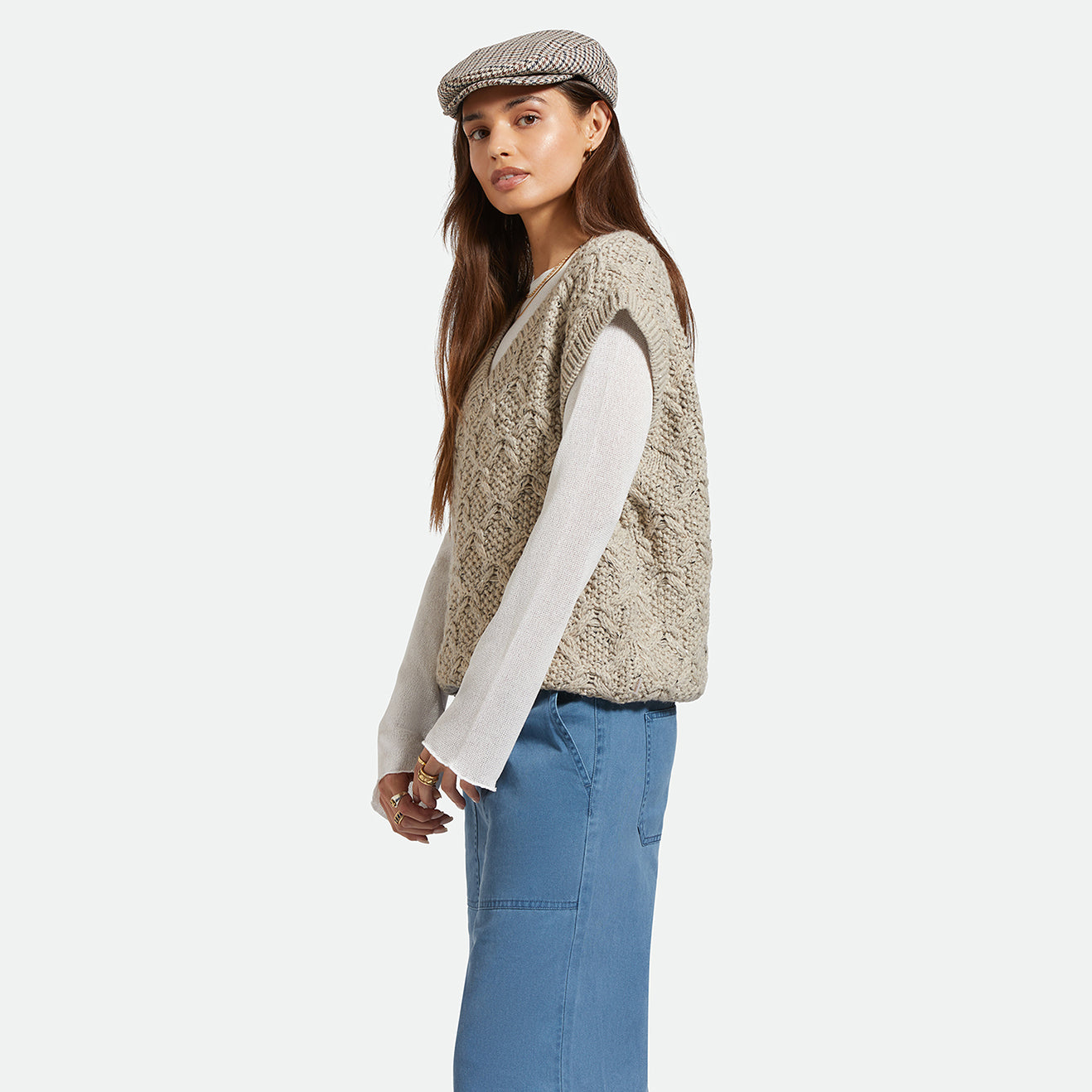 LAFAYETTE OVER SWEATER VEST-MARLED BEIGE