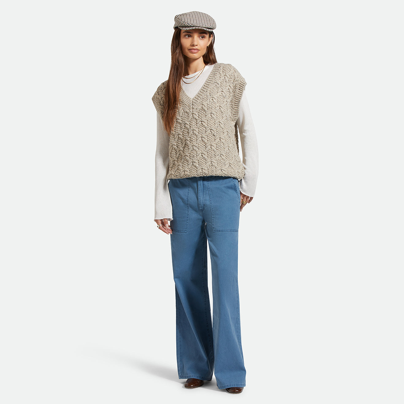 LAFAYETTE OVER SWEATER VEST-MARLED BEIGE