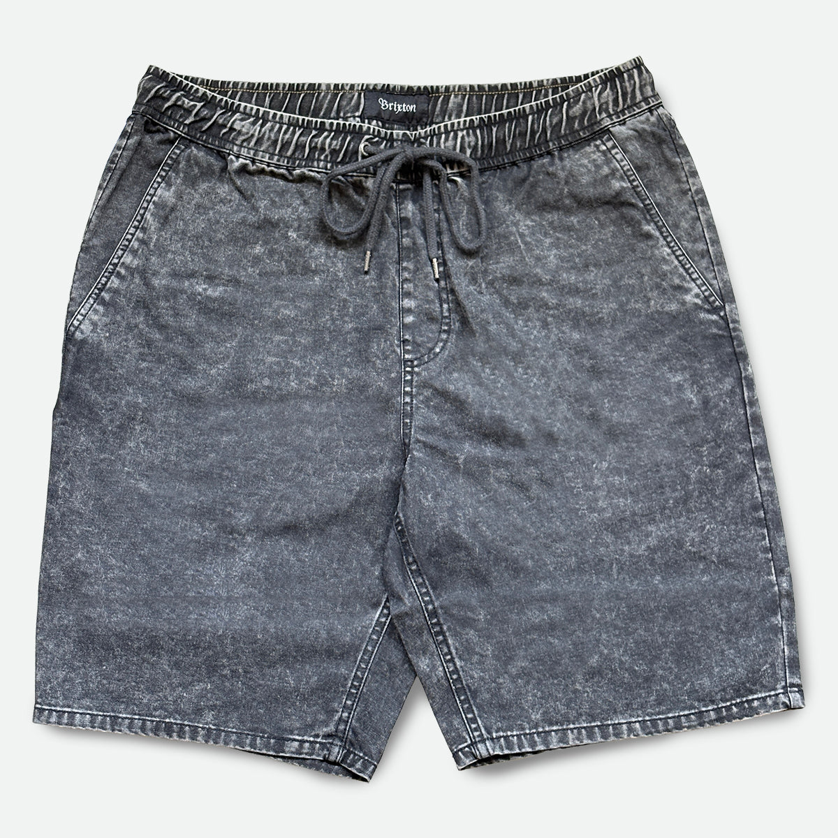 MADRID II HEMMED SHORT - BLACK ACID WASH