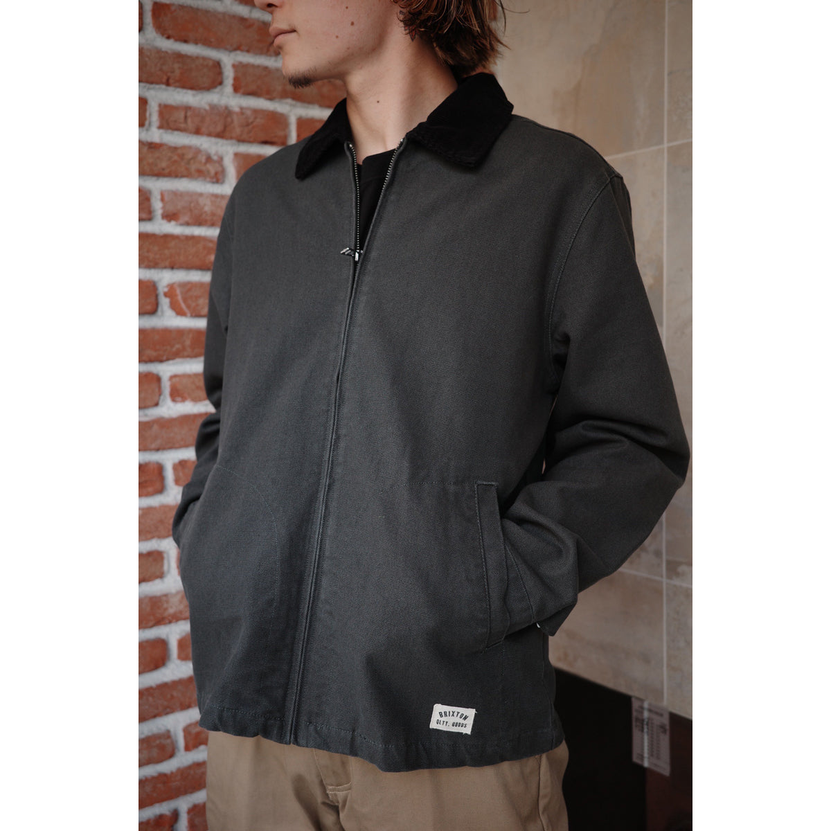 MECHANIC GARAGE ZIP JKT-WASHED BLACK