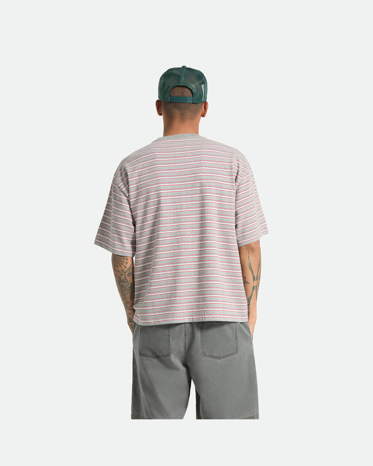 POOLSIDE PIQUE BOX CROP TEE - HEATHER GREY