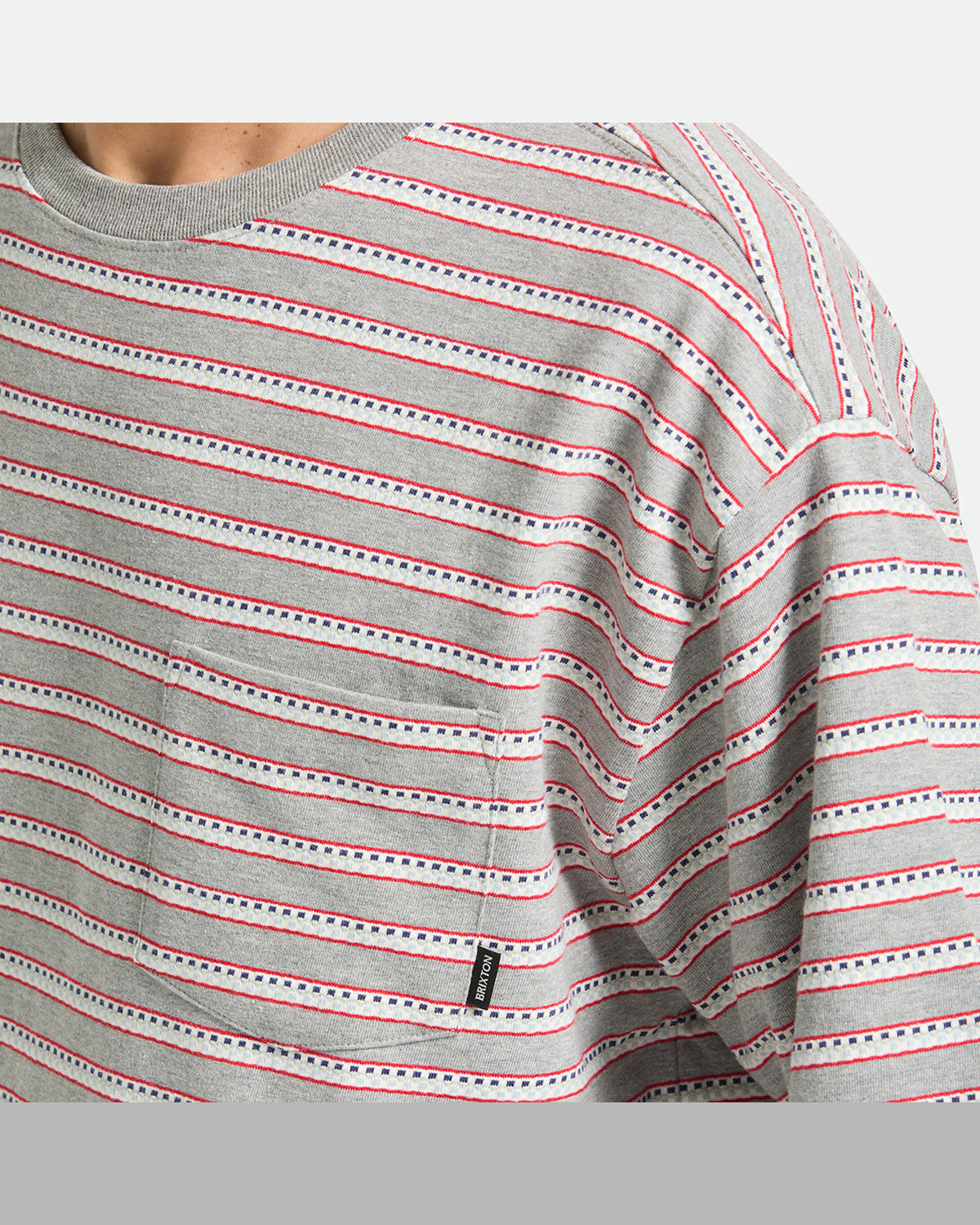 POOLSIDE PIQUE BOX CROP TEE - HEATHER GREY