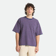 POOLSIDE PIQUE BOX CROP TEE - WASHED NAVY