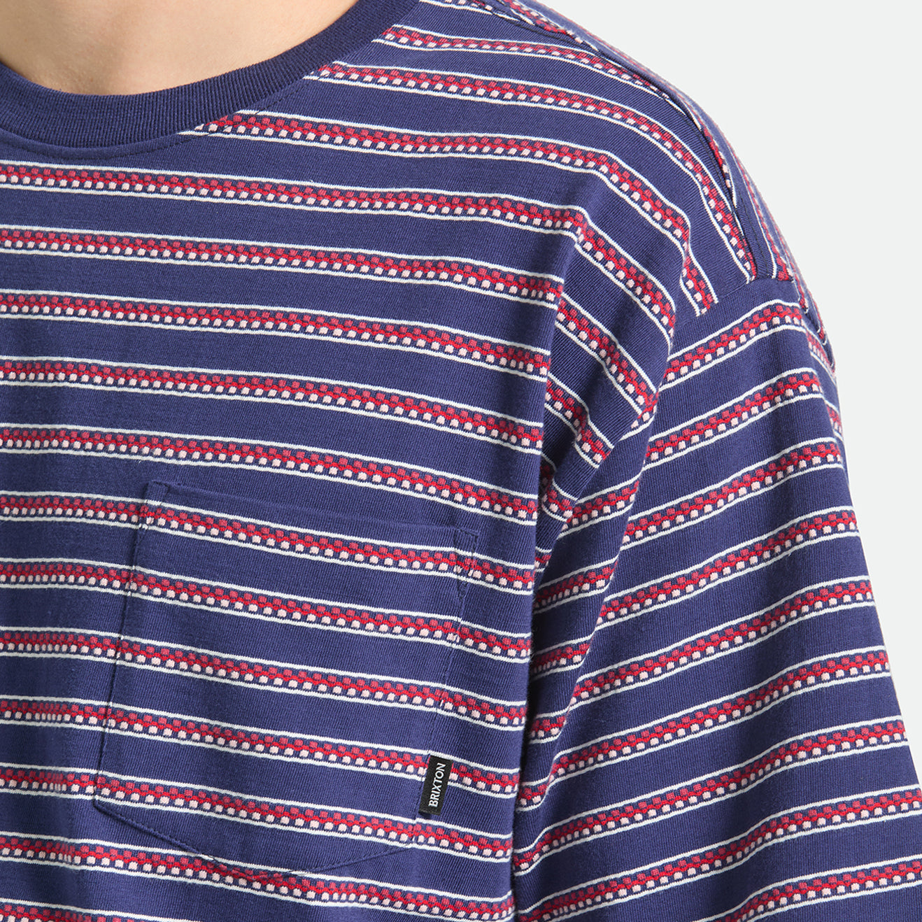 POOLSIDE PIQUE BOX CROP TEE - WASHED NAVY